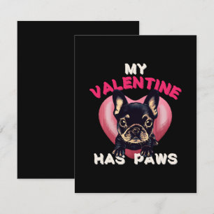Mein Valentinstag hat Pfoten Hundeliebhaber Mitteilungskarte
