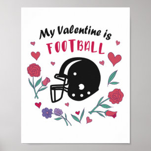 Mein Valentinstag ist Fußball Einladungskarte Poster