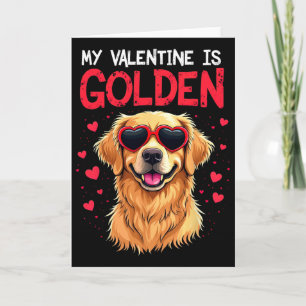 Mein Valentinstag ist Golden Retriever Lustiger Va Karte