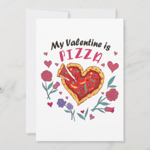 Mein Valentinstag ist Pizza Einladung