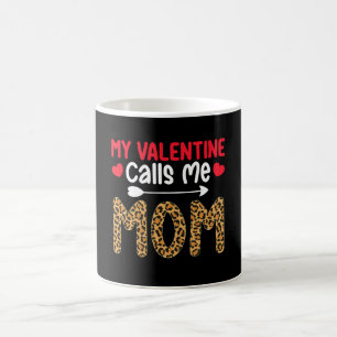 Mein Valentinstag nennt mich Mama Leopard Büffel K Kaffeetasse