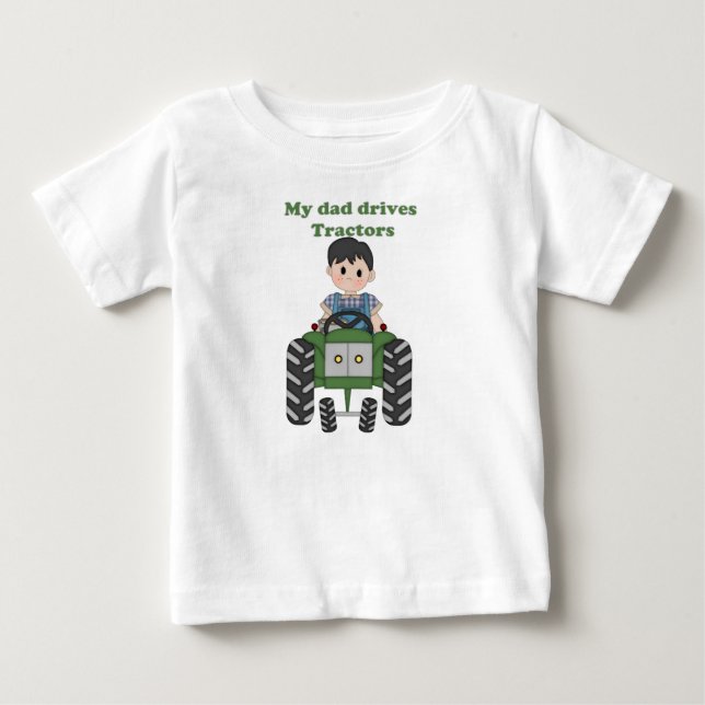 Mein Vater fährt Traktoren Baby T-shirt (Vorderseite)