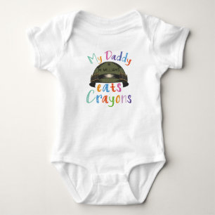 Mein Vater isst Crayons - Militärarmee Baby Strampler