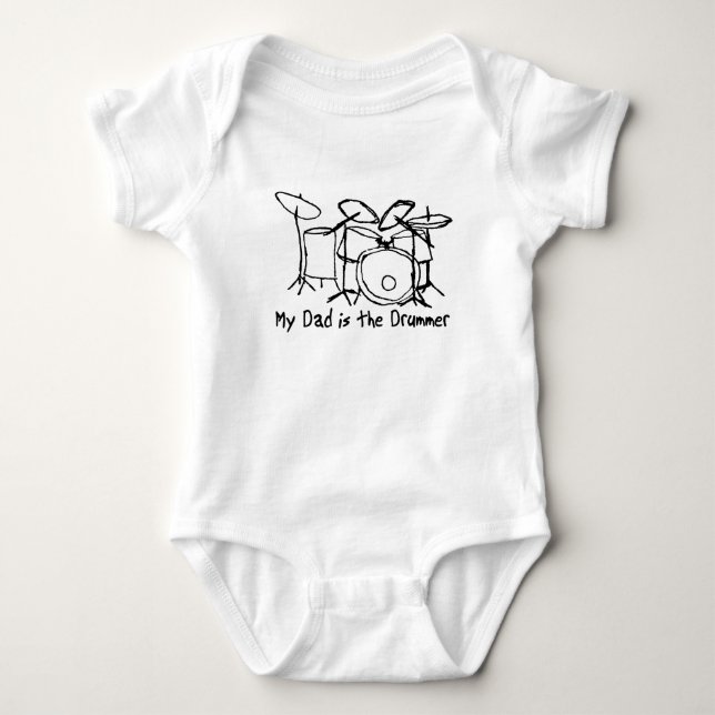 Mein Vater ist der Schlagzeuger Baby Strampler (Vorderseite)
