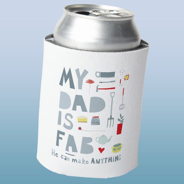 Mein Vater ist Fab Dosenkühler (My Dad is Fab fun hand lettered can cooler, perfect for Fathers Day)