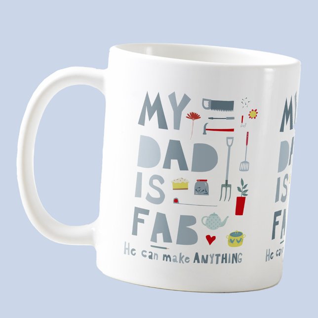 Mein Vater ist Fab Kaffeetasse (My Dad is Fab mug, perfect for Fathers Day or Dad birthday, or just to tell Dad how fab he really is)