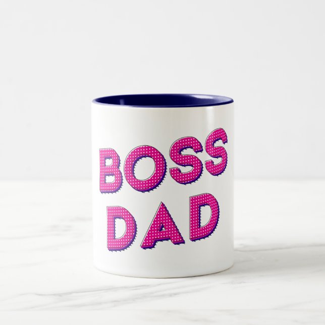 MEIN VATER IST MEIN BOSS, ICH LIEBE IHR VATER ZWEIFARBIGE TASSE (Mittel)