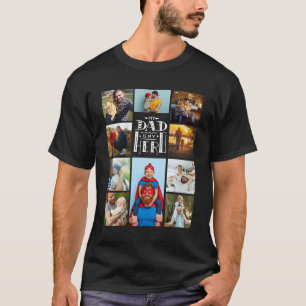 Mein Vater ist mein Held 10 Foto Collage Bester Pa T-Shirt