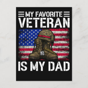 Mein Vater ist mein Lieblingsveteran Militärvater- Postkarte