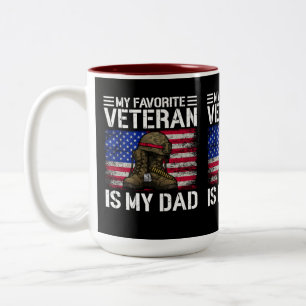 Mein Vater ist mein Lieblingsveteran Militärvater- Zweifarbige Tasse