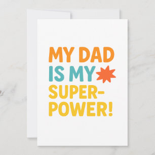 Mein Vater ist meine Superkraft – Fette Neon-Typog Feiertagskarte