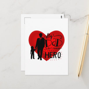 Mein Vater ist My Held: Heartfelt Tribute Silhouet Postkarte