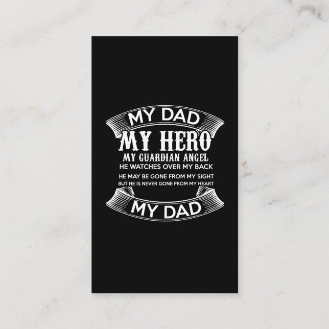 Mein Vater, mein Held, mein Schutzengel, sieht er  Visitenkarte (Vorderseite)