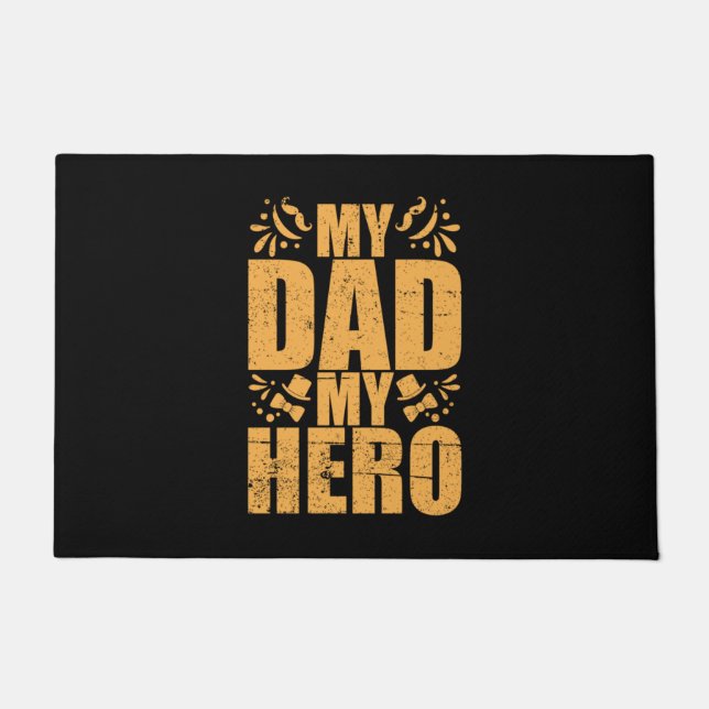 Mein Vater mein Held zum Vater Fußmatte (Vorderseite)