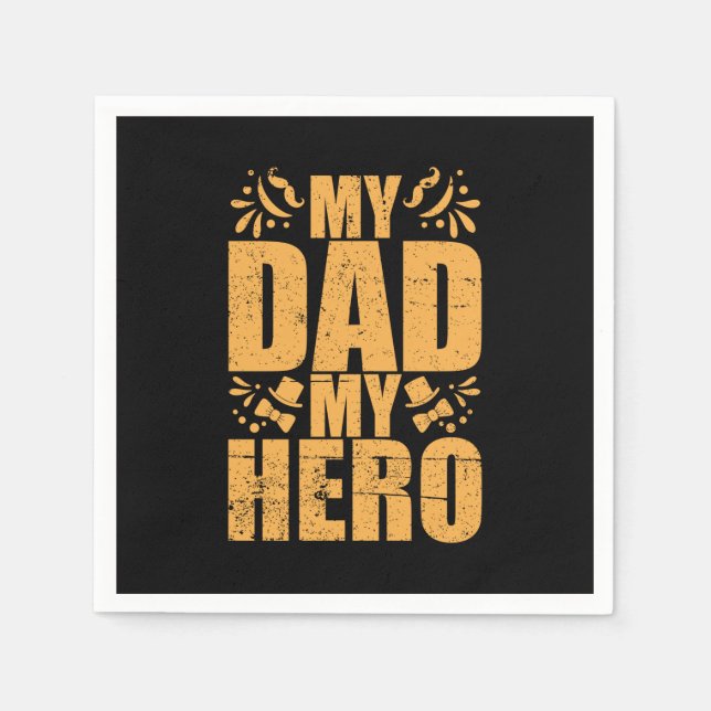 Mein Vater mein Held zum Vater Serviette (Vorderseite)