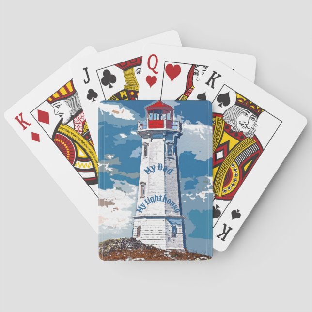 Mein Vater Mein Leuchtturm Vater Inspiriere Spielkarten (Rückseite)
