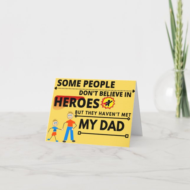 MEIN VATER MEINE HERO-FALSCHE Grußkarte Karte (Vorderseite)