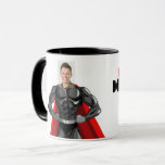 Mein Vater My Hero Funny Tasse<br><div class="desc">Personalisierte Pass-Fotos eines muskulösen Superhelden mit einem roten Kap mit den Worten "Mein Vater,  Mein Held". Dieses lustige Design ist ein perfektes Geschenk für seinen Geburtstag,  den Tag des Vaters oder einen besonderen Tag. Sie können den Text,  die Tasse in Farbe oder das Design neu gestalten.</div>