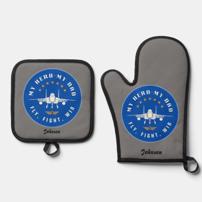Mein Vater Oven Mitt Ofenhandschuh & Topflappen-Set (Vorderseite)