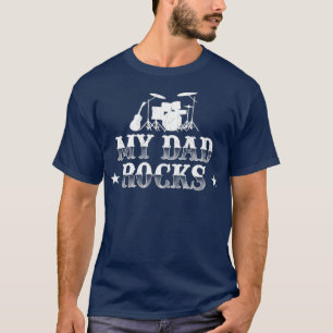 Mein Vater Rocks Drummer Musician Drumsticks Väter T-Shirt