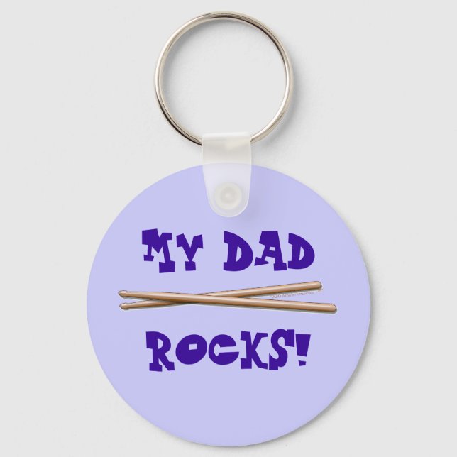 Mein Vater Rocks Drumsticks für Drummer Pater Schlüsselanhänger (Vorderseite)