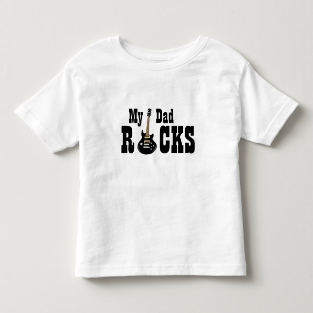"Mein Vater Rocks!" mit elektrischer Gitarre Kleinkind T-shirt (Vorderseite)