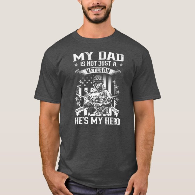 Mein Vater Veteran Mein Held Veteran Support Funny T-Shirt (Vorderseite)