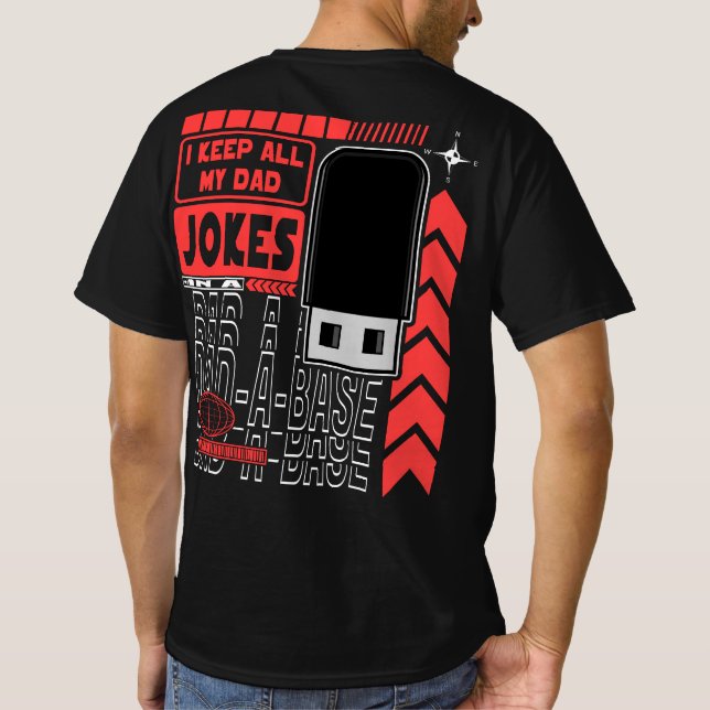 Mein Vater Witze in einem Vater-a-Base-Funny T-Shirt (Rückseite)