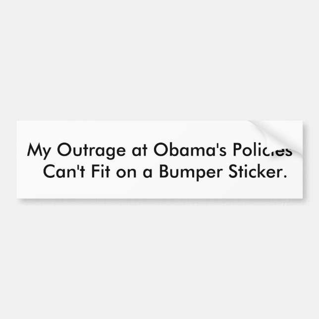 Mein Verbrechen an Obamas Politik kann nicht Autoaufkleber (Vorne)