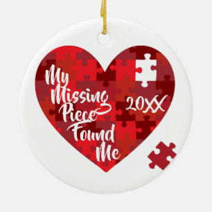 Mein Vermisstes Stück fand mich - Puzzle Herz Keramikornament