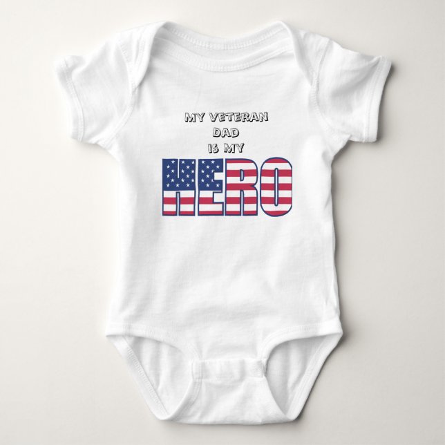 Mein Veteranen-Vater ist mein Held mit Ihrem Baby Strampler (Vorderseite)
