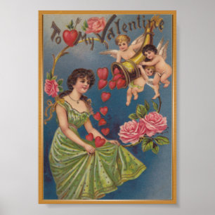 Mein Vintages Plakat des Valentine