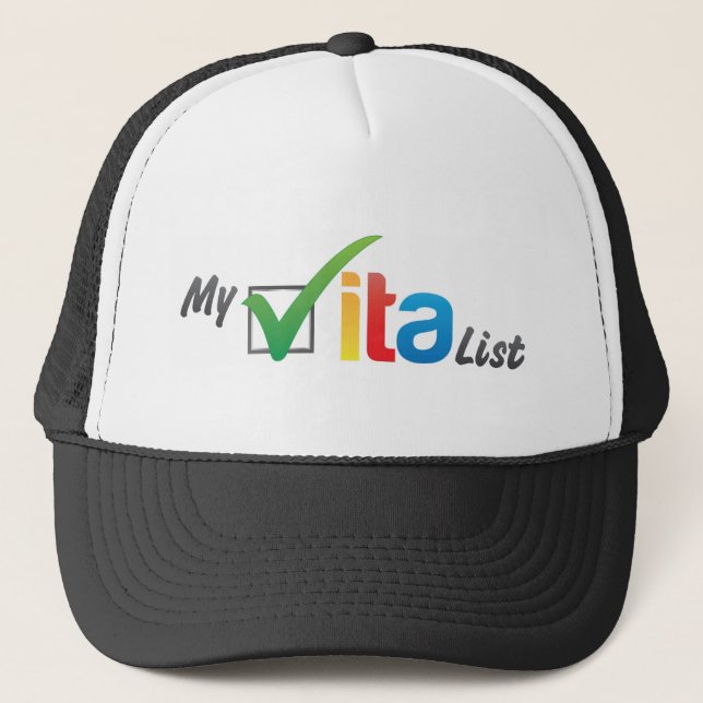 Mein Vita Listen-Hut Truckerkappe (Vorderseite)