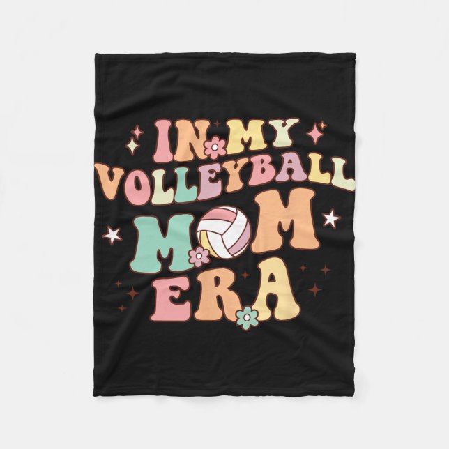 Mein Volleyball Mama Era Game Day Niedlich Retro V Fleecedecke (Vorderseite)
