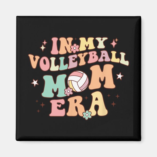 Mein Volleyball Mama Era Game Day Niedlich Retro V Magnet (Vorne)