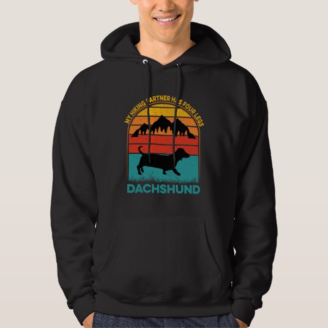 Mein Wanderpartner hat vier Beine Dackel Hoodie (Vorderseite)