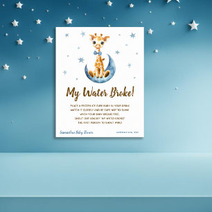 Mein Wasser Broke Spiel Baby Dusche Schild Blue Gi