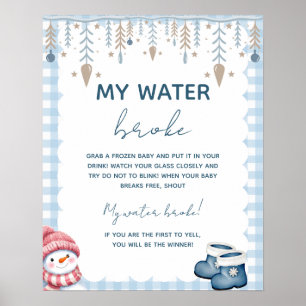 Mein Wasser ist gebrochen Winter-Baby-Shower-Spiel Poster