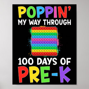 Mein Weg durch 100 Tage der Schule Pre-k Boy Girl  Poster