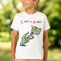 Mein Weg oder kein Weg wütender T-Rex Dinosaurier