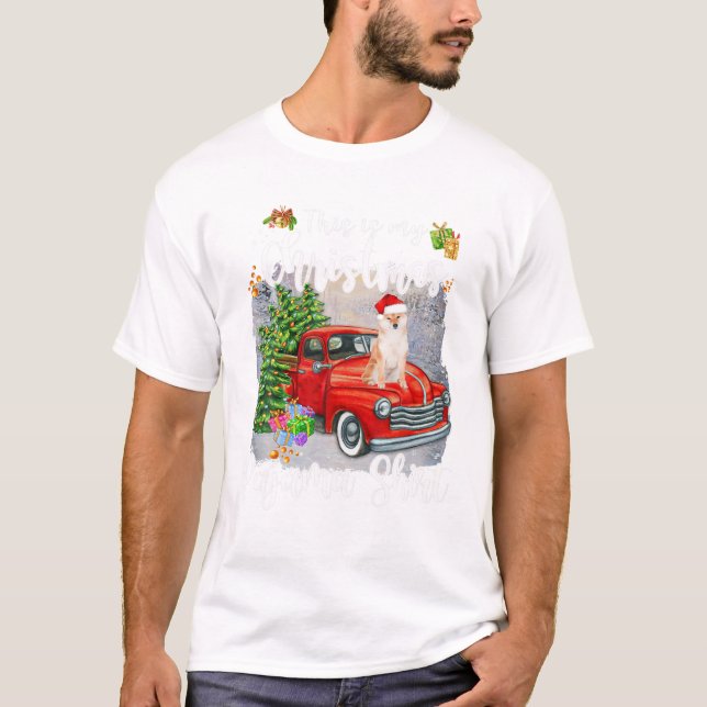 Mein Weihnachten Pajama Shiba T-Shirt (Vorderseite)