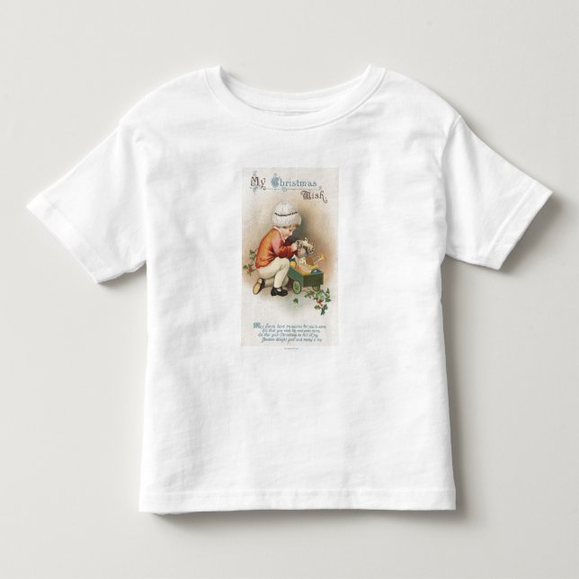 Mein Weihnachten WishKid, Spielwaren beobachtend Kleinkind T-shirt (Vorderseite)