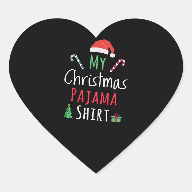 Mein Weihnachts-Pajama-Shirt Herz-Aufkleber (Vorderseite)