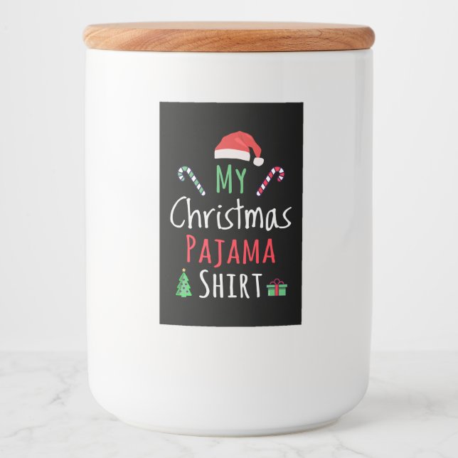 Mein Weihnachts-Pajama-Shirt Lebensmitteletikett (Vorderseite)