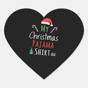 Mein Weihnachts-Pyjama-Shirt Herz-Aufkleber