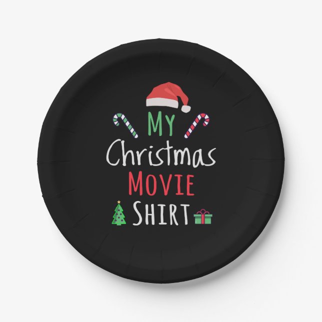 Mein Weihnachtsfilm-Shirt Pappteller (Vorderseite)