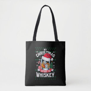 Mein Weihnachtsgeist ist Whiskey hässlicher Sweate Tasche
