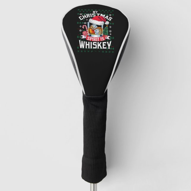 Mein Weihnachtsgeist ist Whiskey Ugg Sweater Xmas  Golf Headcover (Vorderseite)