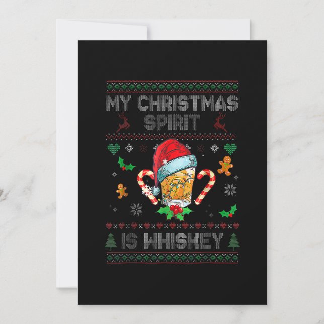 Mein Weihnachtsgeist ist Whiskey Ugg Sweater Xmas  Save The Date (Vorderseite)
