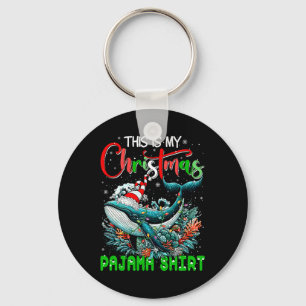 Mein Weihnachtsmann Pajama Santa Whale Sea Animal Schlüsselanhänger